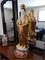 Very Large Gold Coated Budda Figure - 32" Tall