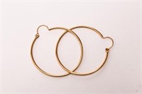 Gold Hoop Earrings, 14K Pair