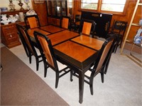 Oriental Style Solid Wood Dinning Table Set