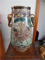 Antique Oriental Decorate Large Vessel - 21" Tall