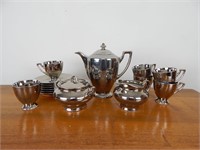 Silver Coated Porcelain Tea Set