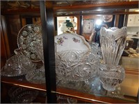 Group of Glassware & Crystal Items (Middle Shelf)