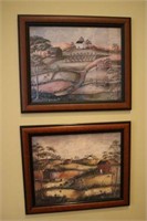 2 Framed Farm Prints