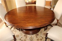 Large Round Pedestal Dining Table and 8 Chairs