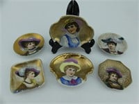 6 LADIES IN HATS BUTTER PATS