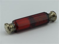 4.5" RED DBL-ENDED LAYDOWN PERFUME BOTTLE
