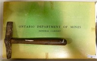ONT DEP'T OF MINES MINERAL CABINET W/ PICK