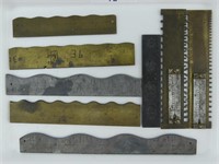 TRAY: 8 ANTIQUE METAL GAUGES & SPECIALTY RULERS