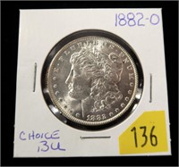 1882-O Morgan dollar, choice BU