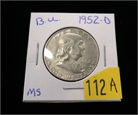 1952-D Franklin half dollar, BU