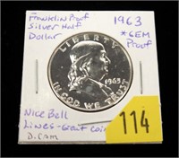 1963 Franklin half dollar, gem Proof
