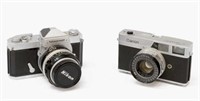 (2)VINTAGE CAMERAS, NIKON NIKKORMAT, CANON CANONET