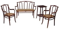 (4) FRENCH BENTWOOD CANE SUITE, BY THONET