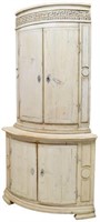FRENCH PROVINCIAL PAINTED WOOD CORNER CABINET
