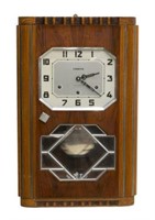 FRENCH ART DECO VEDETTE CHIMES WALL CLOCK