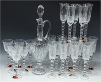 (25) FRENCH CRYSTAL DECANTER & STEMWARE SERVICE
