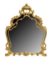 LOUIS XV STYLE PIERCED AND CARVED GILT WALL MIRROR