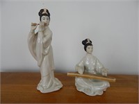 2 Ceramic Oriental Gesha Figures