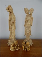 Group of Resin & Bone Oriental Figures