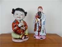 2 Large Ceramic Oriental Decorated Figures
