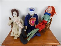 Group of 3 vintage and Antique Dolls
