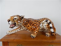 Large Ceramic Leopard Figure - 28" Long