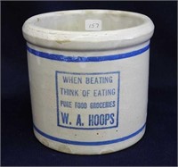 Red Wing beater jar w/"W.A. Hoops" advertising