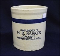 Blue Banded beater jar w/"Correctionville, Iowa"