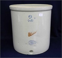 Red Wing 2 Gal crock w/wing & Potteries oval w/