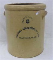 Macomb Stoneware & T.C. Co. Salt Glaze 6 Gal crock