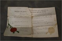 Original 1873 Homestead Certificate  Eau Claire