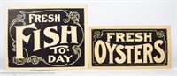 Fresh Oysters Fresh Fish Today Cardboard Signs