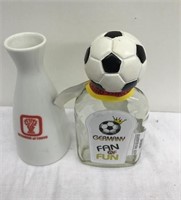 5" high soccer ball bottle lot