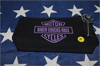 Black Make-up Bag - Biker Chicks Rule