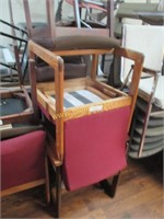 (3) Wood and Cloth Chairs