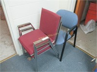 (3) Metal and Cloth Chairs