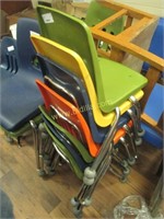 (12) Plastic and Metal Student Chairs