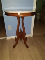 Oval Side Table w/ Marble Top