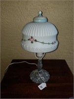 Vintage Lamp Metal Base Glass Shade