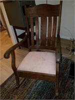 Vintage Wooden Rocking Chair Slat Back