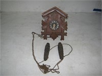 Vintage Cuckoo Clock w/Bronze Weights