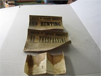 Vintage Ephemera "No Hunting/No Trespassing"