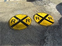 2 Railroad Crossing Signs Circular-approx. 36"