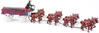 Champion Cast Iron 8 Clydesdale Horses Beer Wagon