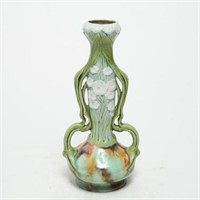 Zsolnay Pecs Vase, Antique Art Nouveau Ceramic