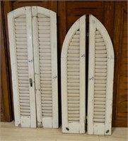 Painted Wooden Louvered Shutters.