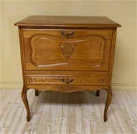 Louis XV Style Oak Bar Cabinet.