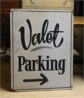 Primitive Painted Wooden "Valet Parking" Sign.