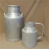 Galvanized Milk Can and Jug.