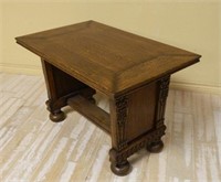 Bun Footed Oak Occasional Table.